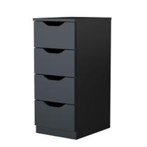 Gaveteiro Para Escritório E Quarto 4 Gaveta Preto Multivisão