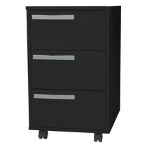 Gaveteiro Para Escritorio Gamer 3 Gavetas e 4 Rodizios Preto B26 NOVAM