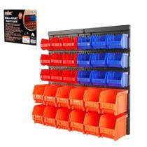 Gaveteiro parede kit 30 caixas armazenamento mecanico armario parafusos rack organizador oficina