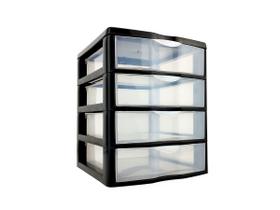 Gaveteiro Pequeno Com 4 Gavetas Organizador Desmontável Modular Plástico de Mesa Nitron BPA Free