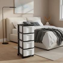 Gaveteiro Plástico Branco 4 Gavetas Grandes Cod.752 Agraplast Estrutura Preta E Gavetas Brancas Gaveteiro Plástico Branco 4 Gavetas Grandes Cod.752 Agraplast Estrutura Preta E Gavetas Brancas