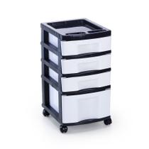 Gaveteiro Plástico Branco 4 Gavetas Rodízio Agraplast Cod.571 Gaveteiro Plástico Branco 4 Gavetas Rodízio Agraplast Cod.571