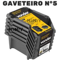 Gaveteiro Plástico Jogo com 12 Peças Modelo Nº 5 Preto - Vonder
