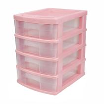 Gaveteiro Plástico Organizador 4 Gavetas Translucido - Usual