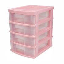Gaveteiro Plástico Organizador 4 Gavetas Translucido - Usual Gaveteiro Plástico Organizador 4 Gavetas Translucido - Usual