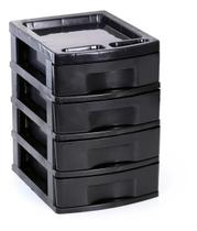 Gaveteiro Plástico Preto 4 Gavetas Para Organização Em Geral e Manicure Gaveteiro Plástico Preto 4 Gavetas Para Organização Em Geral e Manicure