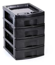 Gaveteiro Plástico Preto 4 Gavetas Para Organização Em Geral e Manicure