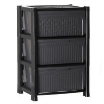Gaveteiro Plástico Rattan 3 Gavetas Top Plast Gaveteiro Plástico Rattan 3 Gavetas Top Plast