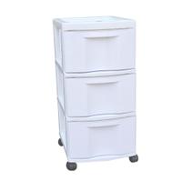 Gaveteiro Plástico Todo Branco 3 Gavetas Organizador