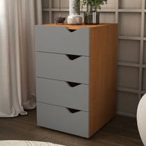 Gaveteiro Porto 4 Gavetas Porto Cinza/Freijó - Politorno