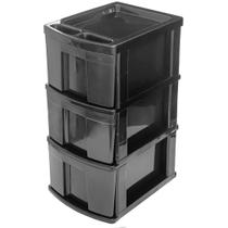 Gaveteiro Preto Com 3 Gavetas Grande 503 - Usual Utilidades