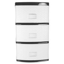 Gaveteiro Rattan 3 Gavetas G Organizador Multiuso 40x48x70cm Ratan Plástico Com Rodinhas Embutidas Porta Tudo Gress