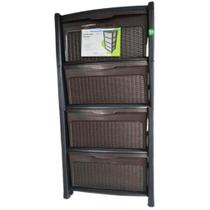 Gaveteiro Rattan 4 Gavetas G Organizador Multiuso 38x45x90cm Ratan Plástico Topplast Grande Reforçado Gaveteiro Rattan 4 Gavetas G Organizador Multiuso 38x45x90cm Ratan Plástico Topplast Grande Reforçado
