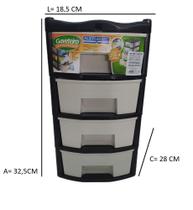 Gaveteiro Retangular 4 Gavetas Plástico Gaveteiro Retangular 4 Gavetas Plástico