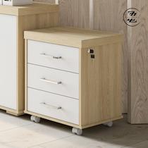 Gaveteiro tamburato 3 gavetas ii - carvalho/branco 6203