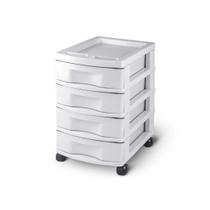 Gaveteiro Todo Branco com 4 Gavetas e rodinhas 929