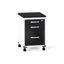 Gaveteiro Volante 03 Gavetas P25 Pandin 63 CM Preto e Branco