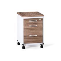 Gaveteiro Volante 03 Gavetas P25 Pandin 63 CM Walnut e Cinza