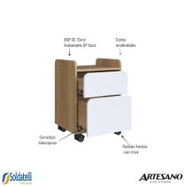 Gaveteiro volante 2 gavetas flexus 40cm 27998 várias cores - artesano