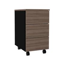 Gaveteiro volante 3 gavetas pandin home office walnut