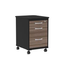 Gaveteiro Volante Com 03 Gavetas Maxxi Pandin Walnut e Preto