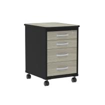 Gaveteiro Volante Com 04 Gavetas Maxxi Pandin Casablanca e Preto