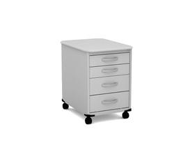 Gaveteiro Volante Com 04 Gavetas Maxxi Pandin Cinza Cristal