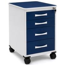 Gaveteiro Volante Maxxi 4 Gavetas Azul - Pandin Gaveteiro Volante Maxxi 4 Gavetas Azul - Pandin