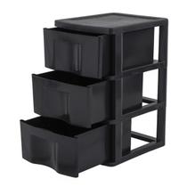 Gavetereiro Organizador Simples Classic Preto Com Três Gavetas GV14P São Bernardo