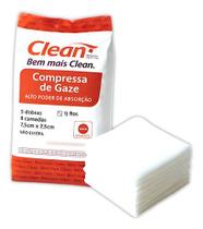 Gaze Clean Compressa 13 Fios Pacote 100gr - 7,5 X 7,5cm Branca Gaze Clean Compressa 13 Fios Pacote 100gr - 7,5 X 7,5cm Branca