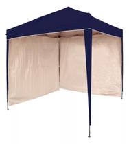 Gazebo 2x2 PC Azul + 2 Paredes Ráfia Branca - TENDAS WILD