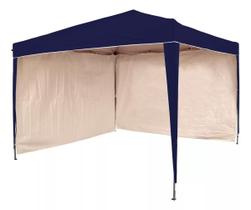 Gazebo 3x3 PC Azul + 2 Paredes Ráfia Branca - TENDAS WILD Gazebo 3x3 PC Azul + 2 Paredes Ráfia Branca - TENDAS WILD