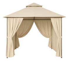 Gazebo 3x3m Em Aco E Cortinas Em Poliester Tenda Ventura Bege Gazebo 3x3m Em Aco E Cortinas Em Poliester Tenda Ventura Bege