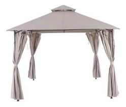 Gazebo De Aco Com Cortina Taupe 2,8x3x3m Importado Zurich