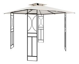 Gazebo De Aco Quadrado Com Cobertura Bege 300x300x300 Cm