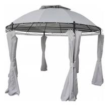Gazebo Oval Pergolado Importado Com Cortinas 282x350x350 Cm