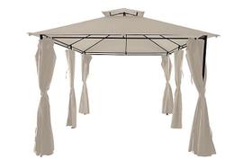 Gazebo Romano 270x400x300cm com Cortinas Taupe Just Home Collection