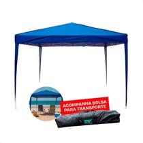Gazebo Tenda Praia 3m Azul Sanfonada Dobrável Impermeável Azul - Jhamba Gazebo Tenda Praia 3m Azul Sanfonada Dobrável Impermeável Azul - Jhamba