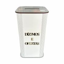 Gazofilácio Dízimos e Ofertas / 35 centímetros - Branco