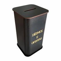 Gazofilácio Dízimos e Ofertas / 35 centímetros - Preto