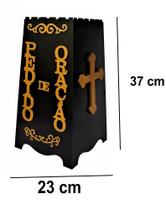 Gazofilácio Pedidos De Oração Igreja Em Mdf Pintado Preto com dourado Gazofilácio Pedidos De Oração Igreja Em Mdf Pintado Preto com dourado