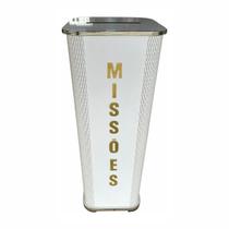 Gazofilácio Urna Ofertório Escrita Dourada Missões, Para Igrejas Campanhas Propósitos Dízimos E Ofertas