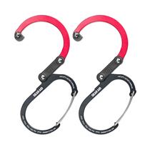 GEAR AID HEROCLIP Mosquetón Pequeño Negro y Rojo Paquete de 2