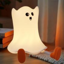 Gefaxi Halloween Ghost Night Light Silicone Recarregável
