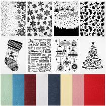 Geiserailie, 8 peças, pastas de estampagem de Natal, 15x11 cm