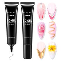 Gel 3D Nail Art Makartt 15g x 2 sem moldagem para unhas