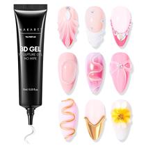 Gel 3D Nail Art Sculpting Gel, cola para unhas, 15 g, sem limpeza, transparente Gel 3D Nail Art Sculpting Gel, cola para unhas, 15 g, sem limpeza, transparente