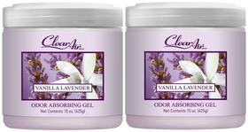 Gel absorvedor de odor Clear Air 450 ml, aroma de lavanda e baunilha x2 Gel absorvedor de odor Clear Air 450 ml, aroma de lavanda e baunilha x2