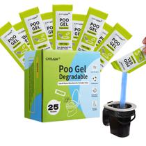 Gel absorvente de banheiro portátil em pó, pacote com 25 unidades para acampar Gel absorvente de banheiro portátil em pó, pacote com 25 unidades para acampar