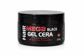 Gel Cera Hair Mega Black 250g Fixação Forte Profissional